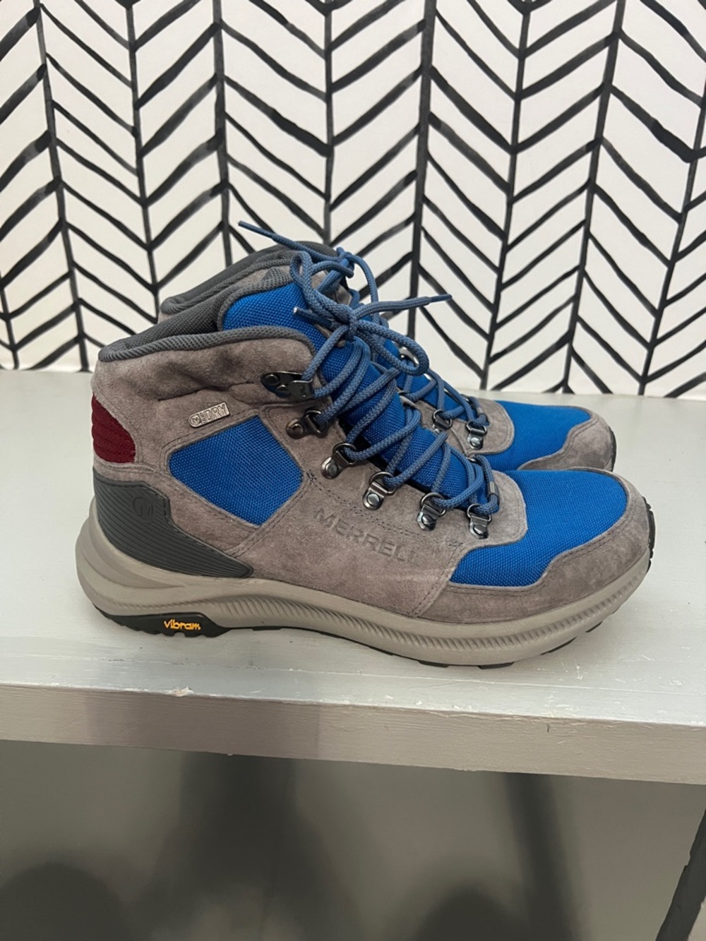 Merrell Blue and Gray Men's Hiking Boots